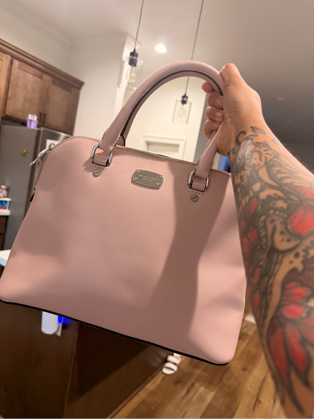 Michael Kors Light Pink Saffiano Satchel and wallet